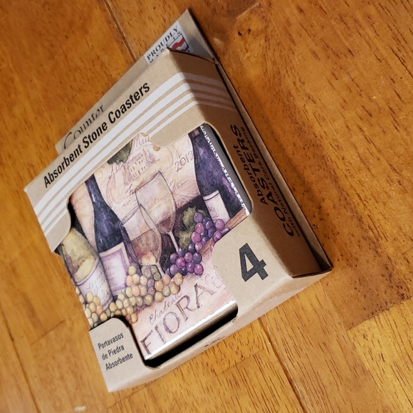 CounterArt Absorbent Stone Coasters - Wine Print - Picture 2 of 7